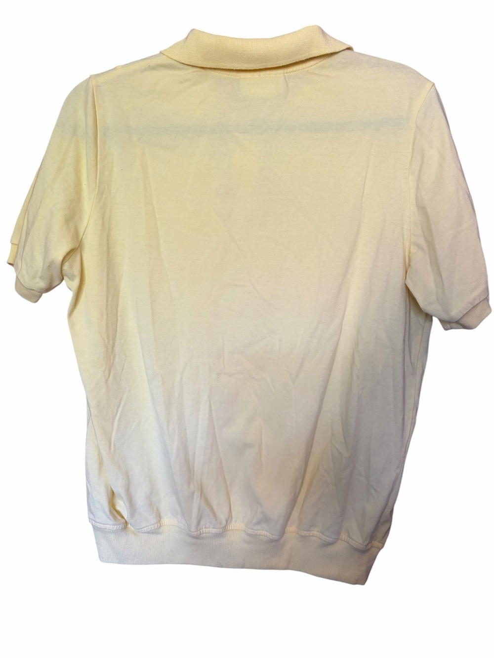 VTG Grandmacore Butter Yellow Short Sleeve Embroidered Polo Top - Picture 5 of 5